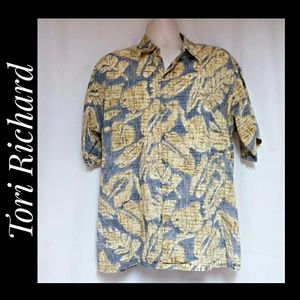 Tori Richard Shirts - Men's Vintage Tori Richard Hawaiian Shirt Yellow Tori Richard Shirts - Men's Vintage Tori Richard Hawaiian Shirt Yellow